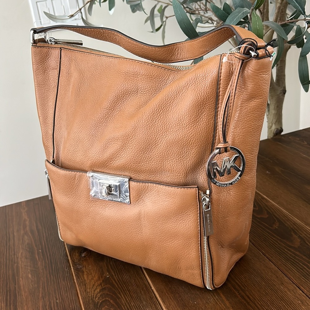 Michael Kors Camel Leather Hobo Bag NEW
